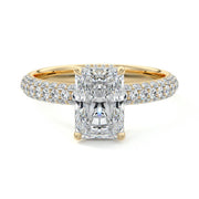 2.50 CT Radiant Cut Lab Grown Diamond Hidden Halo Engagement Ring Mapple Gems